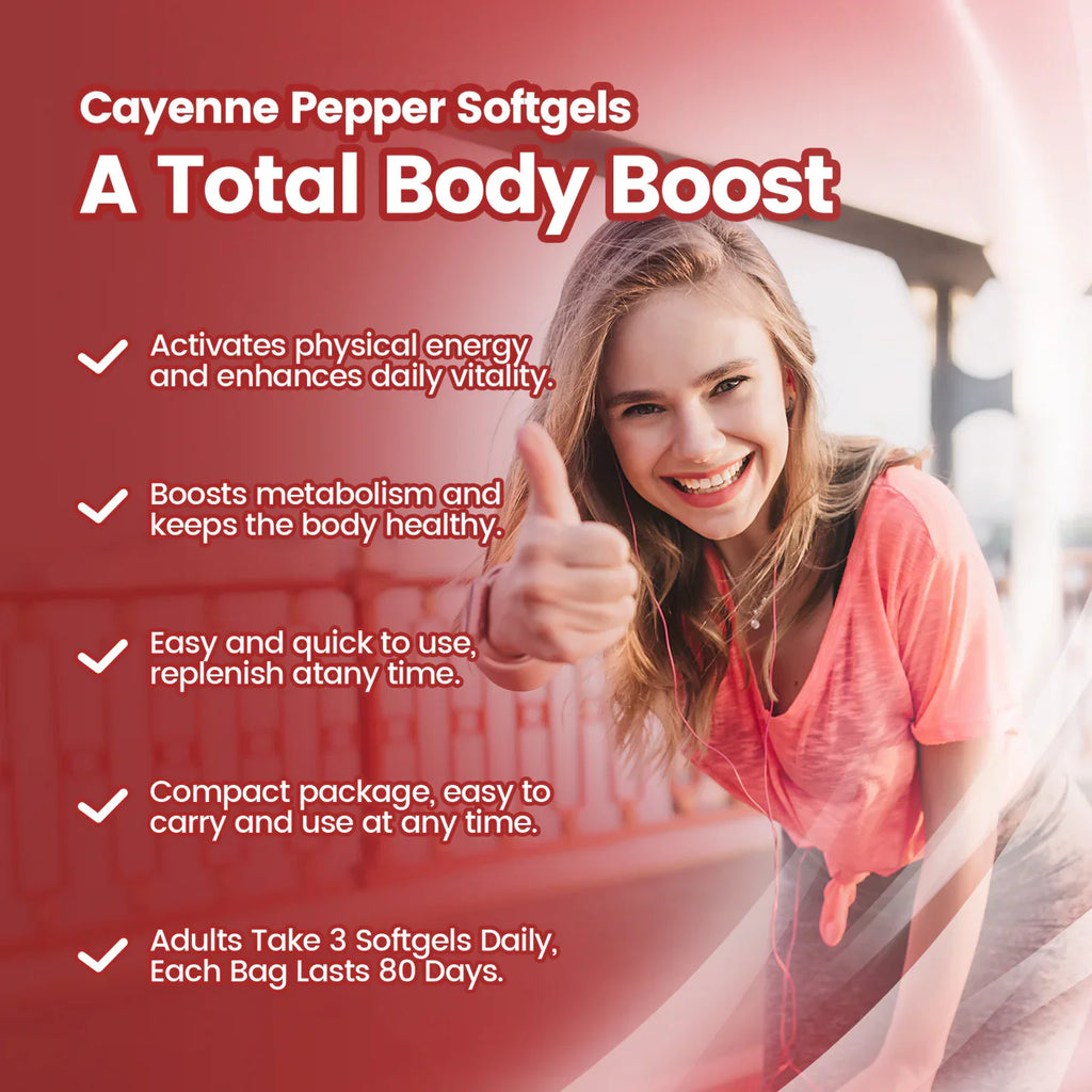 Cayenne Pepper Softgels Supplement, Supports Leg Vein